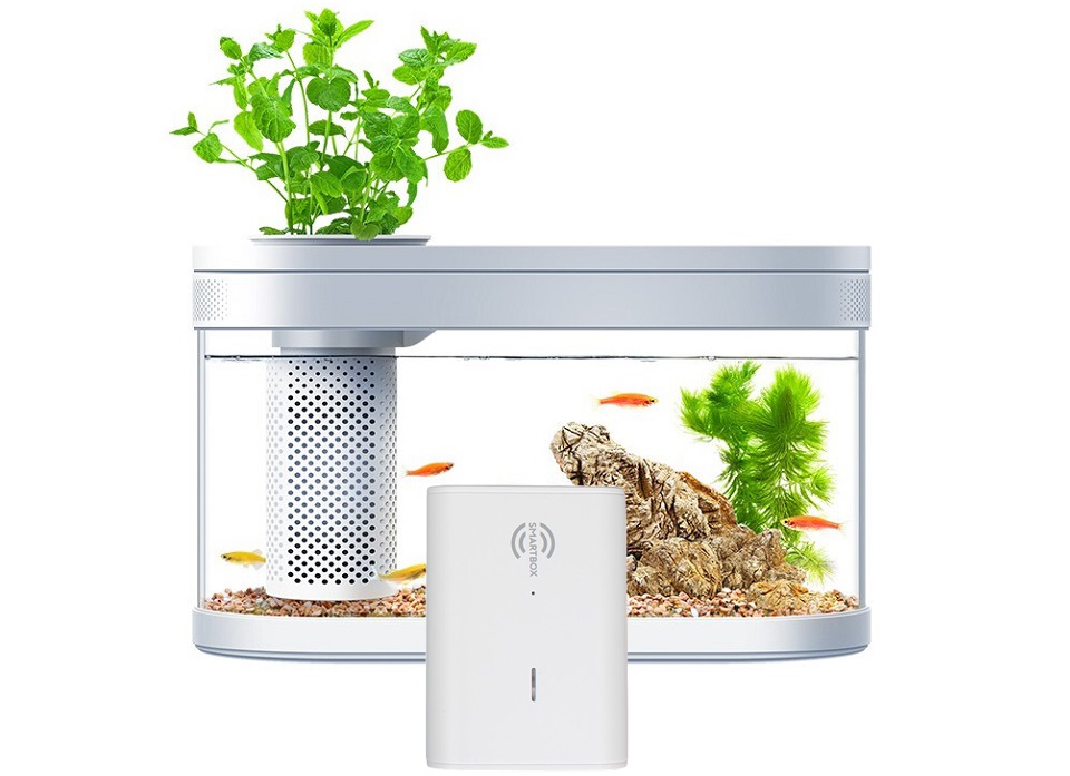 Смарт модуль для акваріума Xiaomi Descriptive Geometry Eco Fish Tank Pro White HF-JHYJ007 382 * 166 * 229mm ESP-WROOM-02D біля акваріума