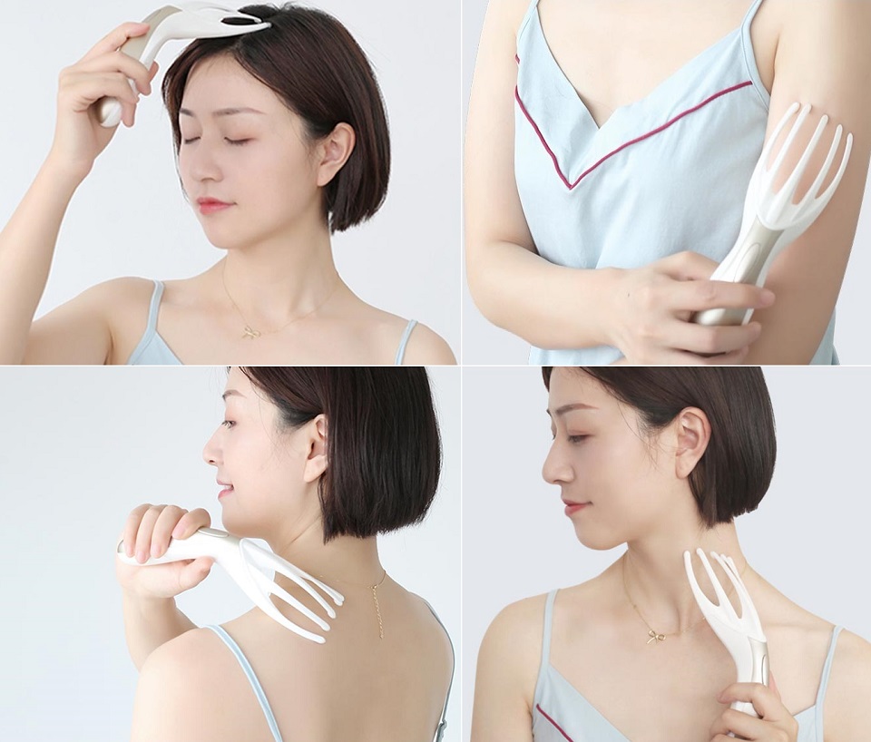Масажер для голови Xiaomi DOCO Head Shiatsu Massager Massage Comb Massager White BCM-1067 в роботі