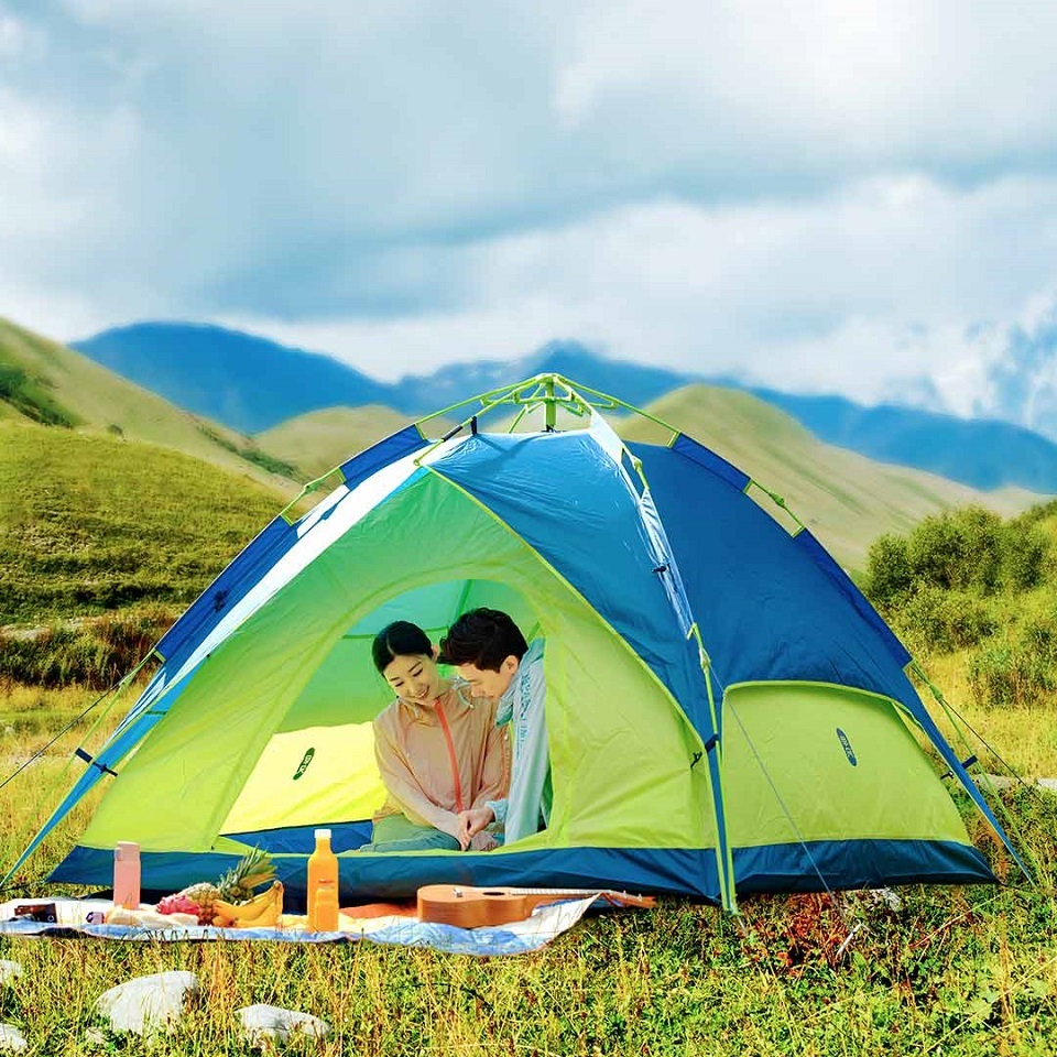 Многофункциональная Автоматическая палатка Xiaomi Early Wind 2 people Blue/Green 215*205*125cm (HW010401) внутри палатки