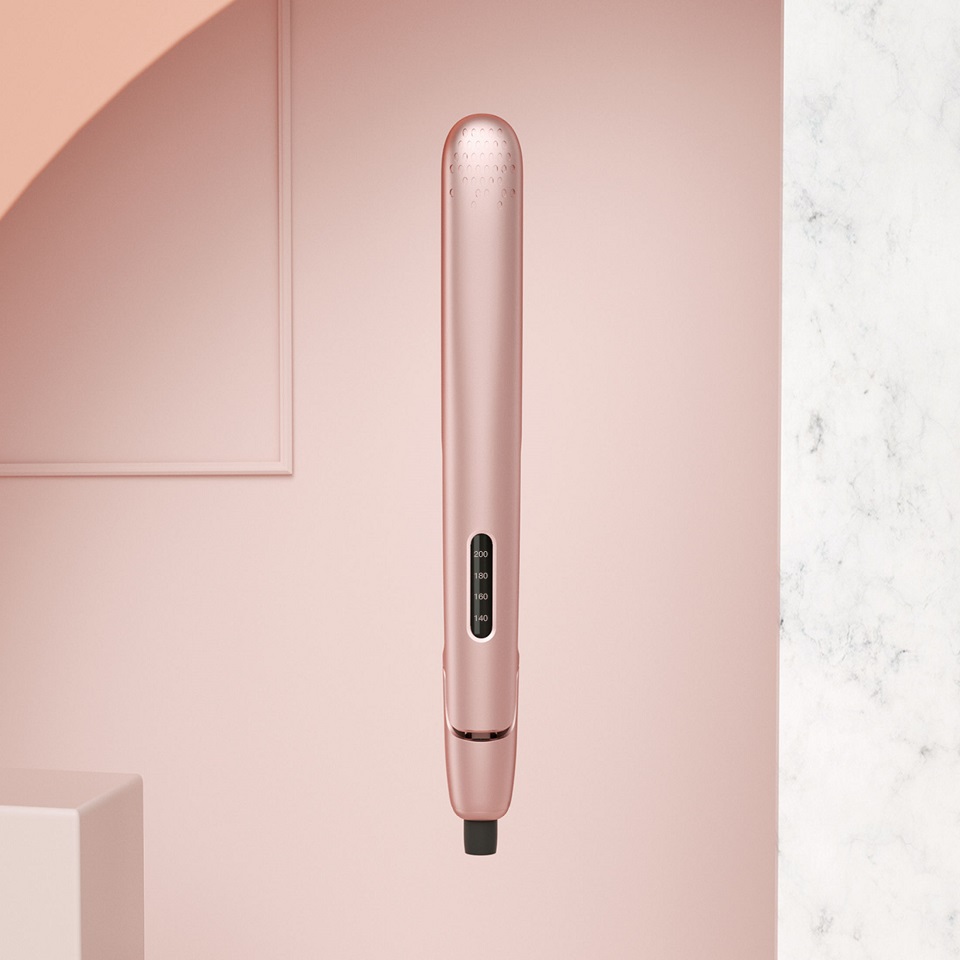 Випрямляч для волосся Xiaomi Enchen Enrollor Hair Curling Iron Pink EU крупним планом