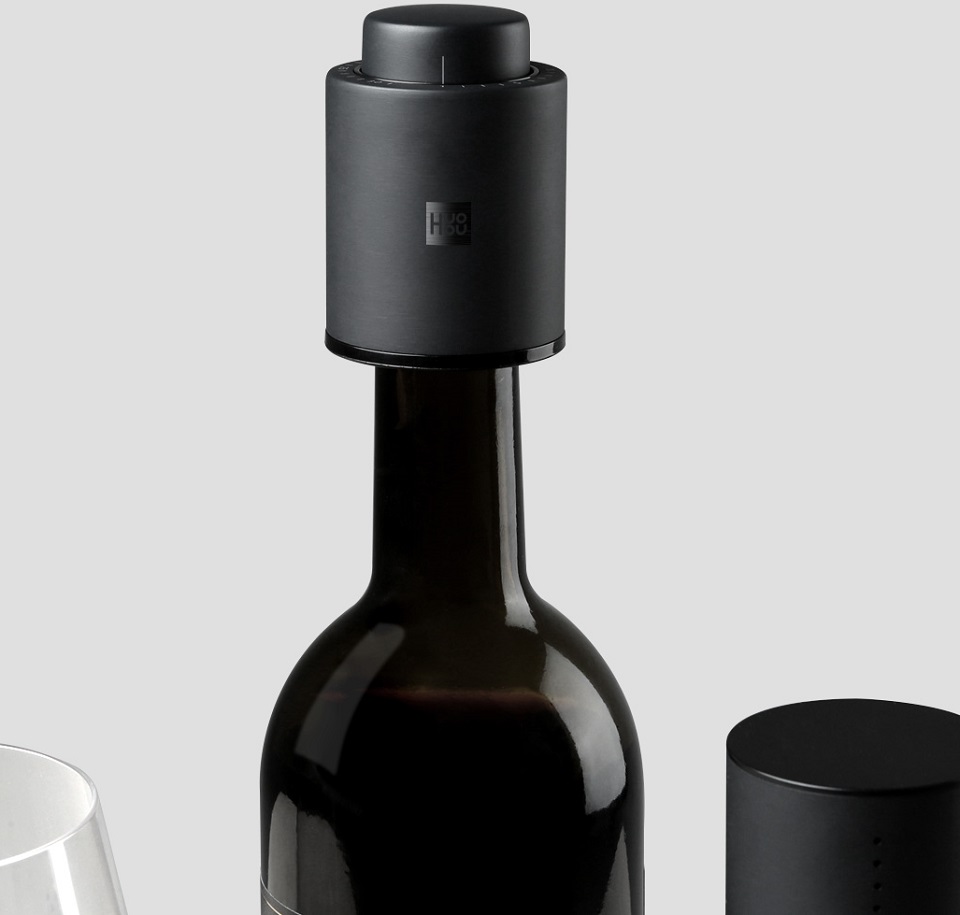 Стопор для вина Xiaomi HuoHou Vacuum Stopper Black HU0075 на горлечку пляшки
