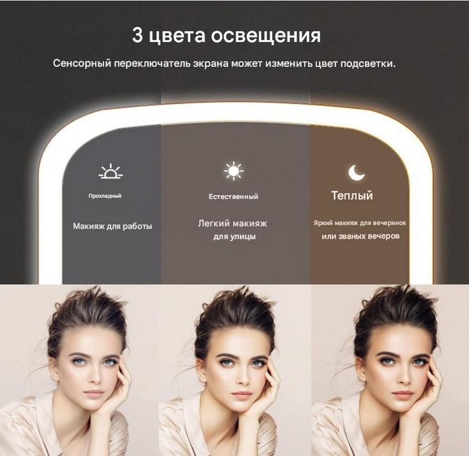 Xiaomi Jordan Judy LED Makeup Mirror Pink (NV505 Pink)1_освітлення