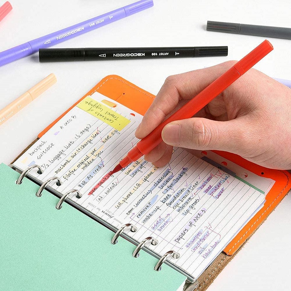 Набор цветных маркеров Xiaomi KACO ARTIST Double Tips Pen 100 Colors выделение текста