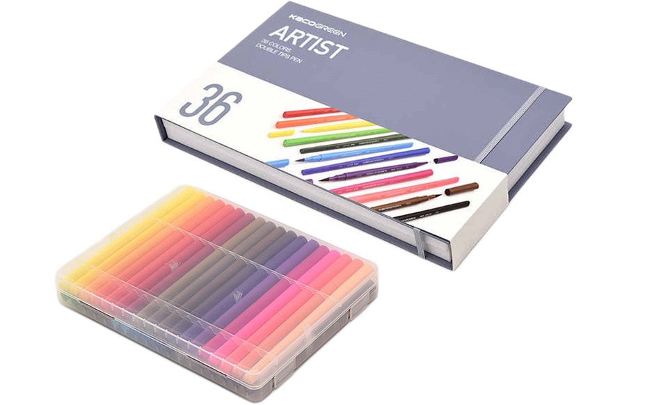 Набор цветных маркеров Xiaomi KACO ARTIST Double Tips Pen 36 Цветов ARTIST 36 K1037 крупным планом