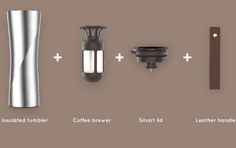 Термокухоль Xiaomi KissKissFish MOKA Smart Coffee Tumbler комплектація