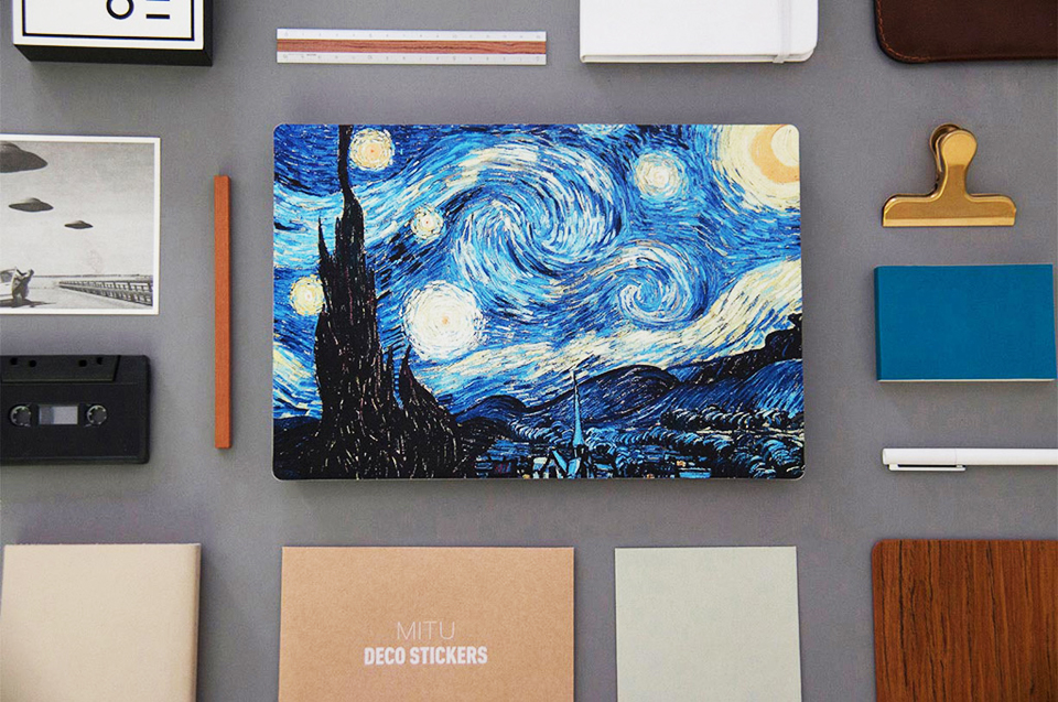 Наліпка Xiaomi Mi Notebook Air Sticker 12.5'' Starry Night by Van Gogh невелика товщина