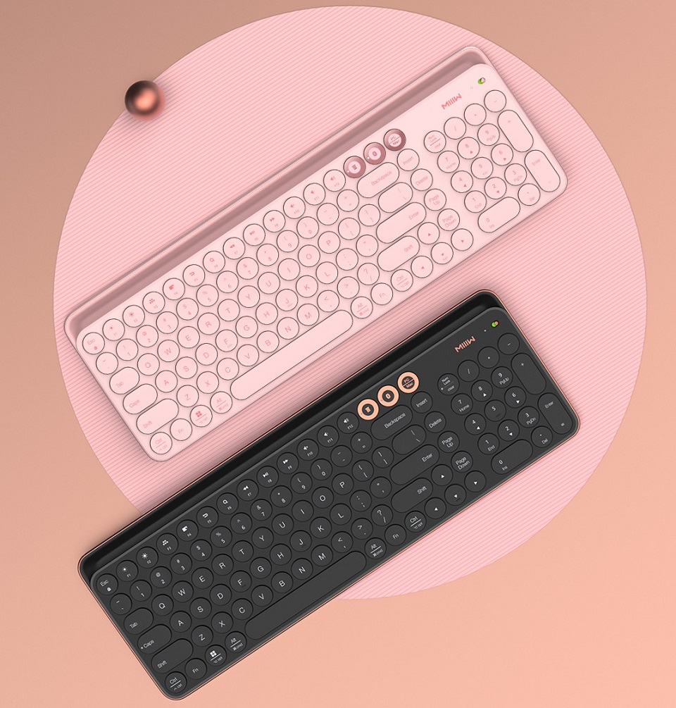 Бездротова Bluetooth-клавіатура Xiaomi MiiiW (MWBK01) рожева і чорна