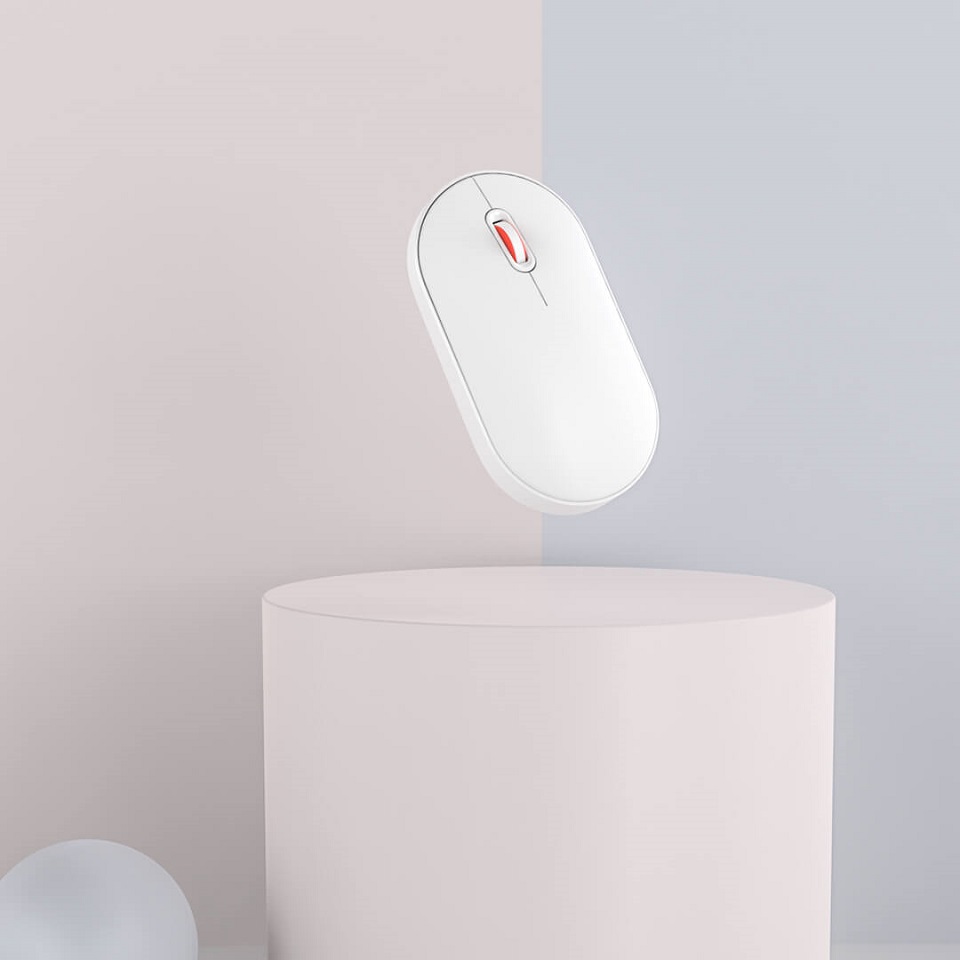 Мышка беспроводная Xiaomi MiiiW Portable Mouse Lite белого цвета