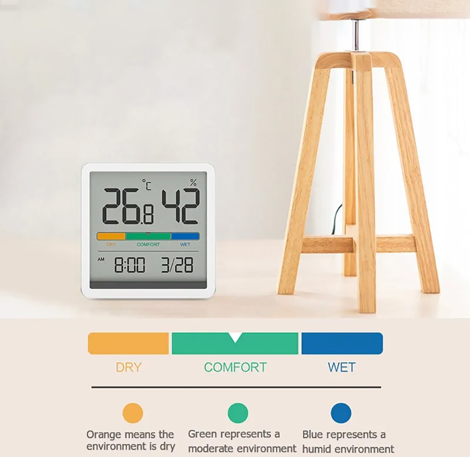 Xiaomi Miiiw Temperature Humidity Clock White S210 фото 2