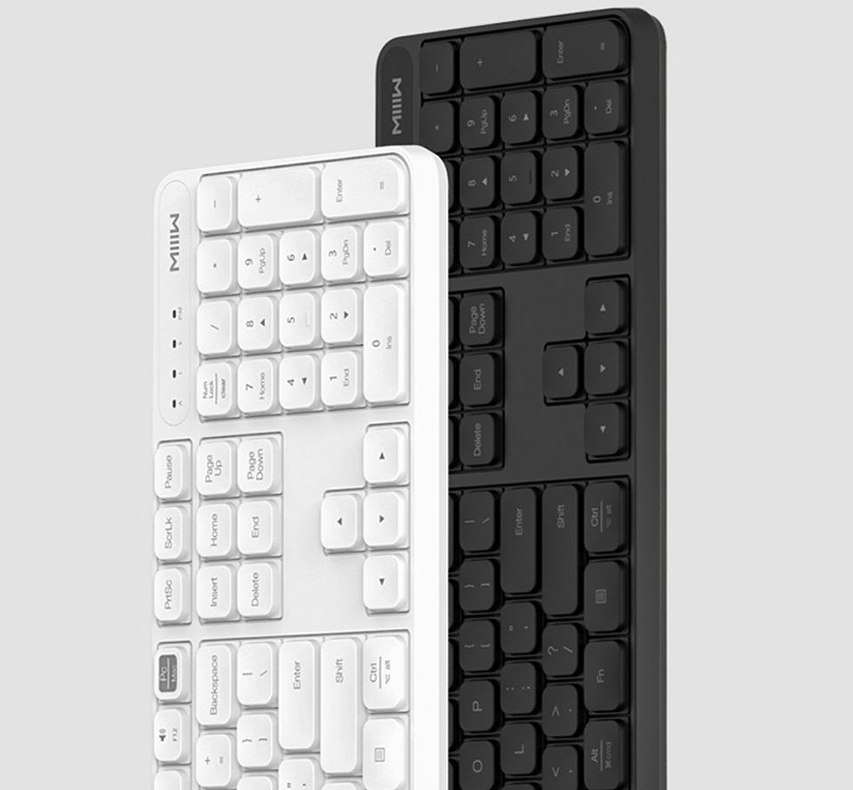 Комплект клавіатура + миша Xiaomi MiiiW wireless keyboard and mouse set Black WXJS01YM чорного і білого кольорів