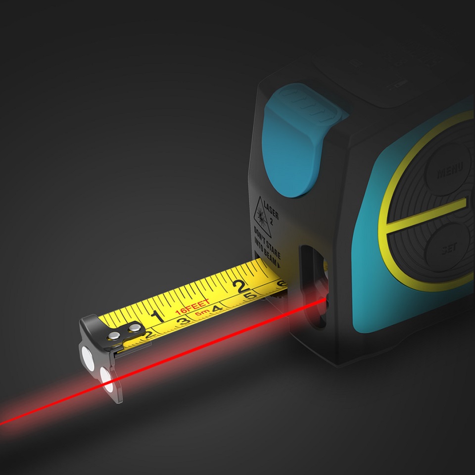 Рулетка Xiaomi Mileseey laser ranging tape measure blue (DT10) і лазерний покажчик