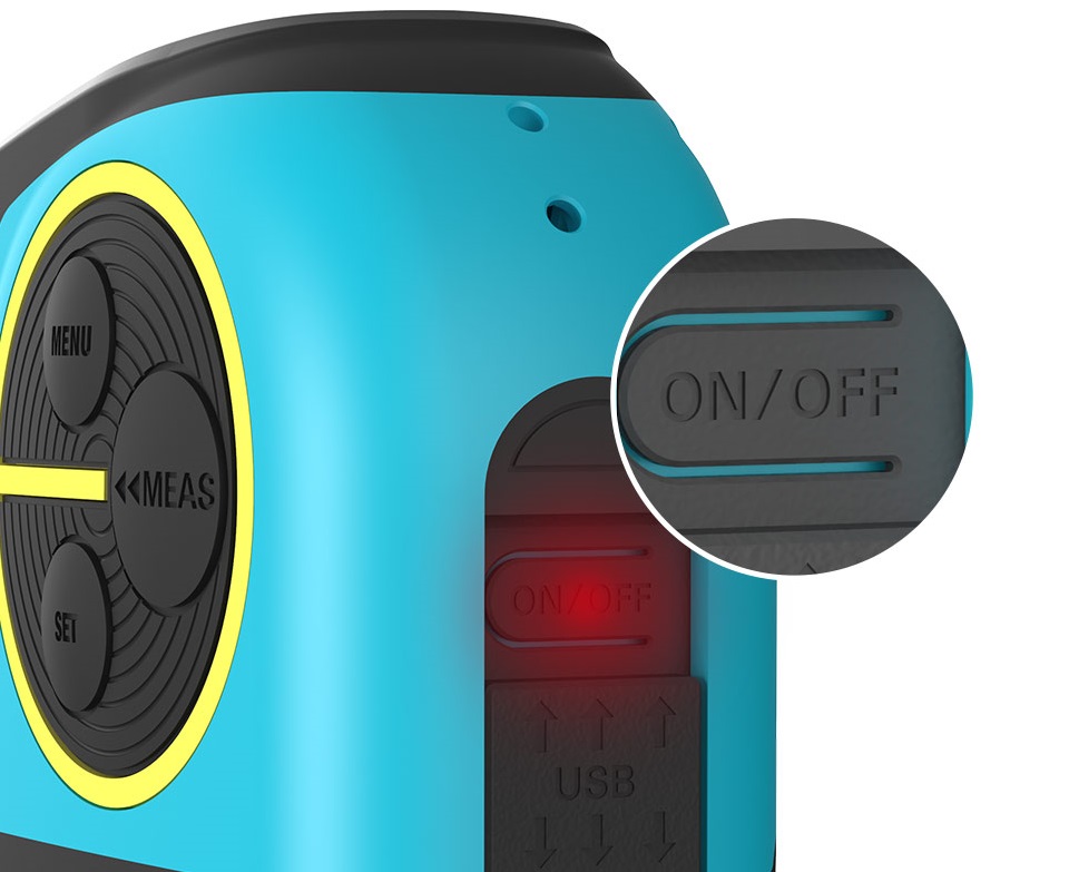 Рулетка Xiaomi Mileseey laser ranging tape measure blue (DT10) кнопка