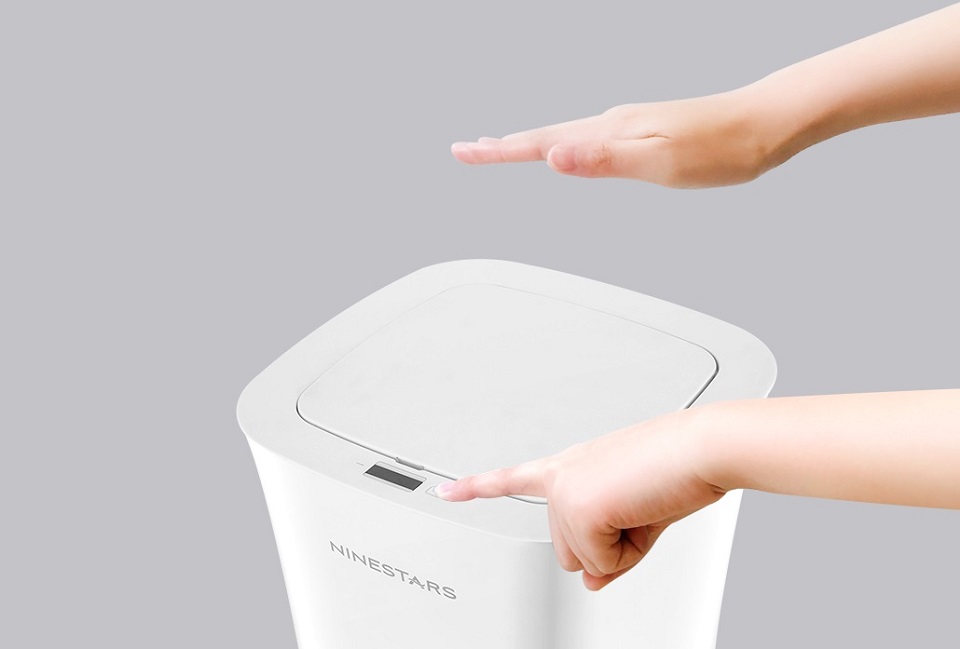 Розумний кошик для сміття Xiaomi Ninestars Waterproof Induction Trash White (DZT-10-11S) піднесення руки до кришки