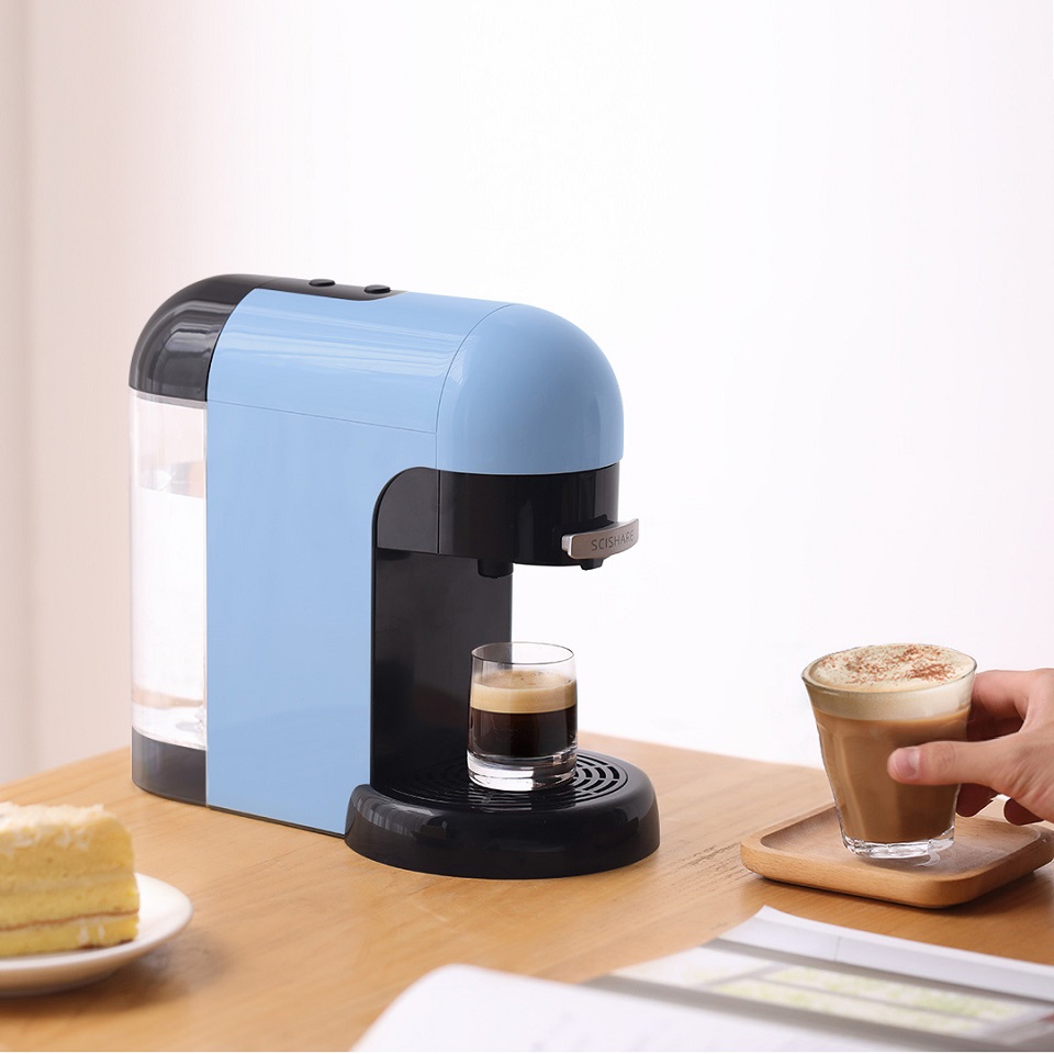Кавоварка Xiaomi SCISHARE Espresso coffee machine Blue S1801 приготовлена кава
