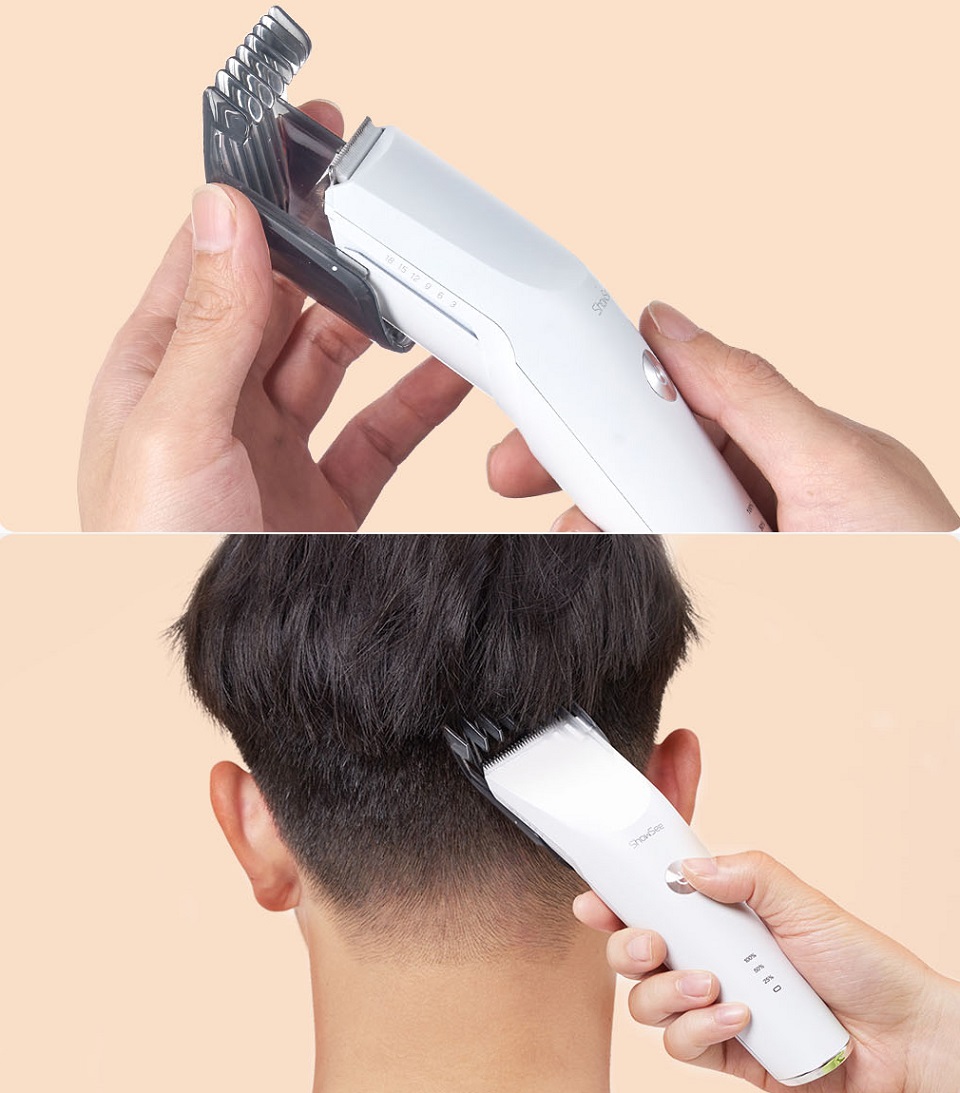 Машинка для стрижки волосся Xiaomi ShowSee Electric Hair Clipper White C2 процес стрижки волосся