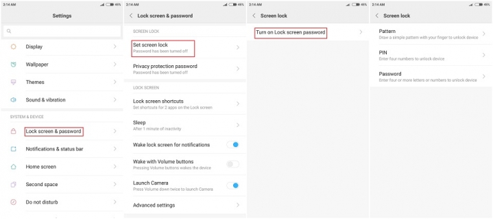 Безпека самртфонів Xiaomi на MIUI створюємо пароль