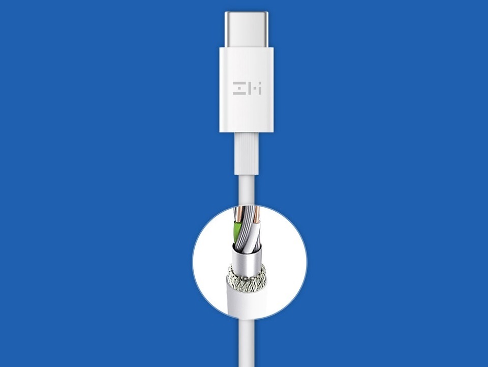 Кабель Xiaomi ZMi USB-C to USB-C Cable 5A конструкция