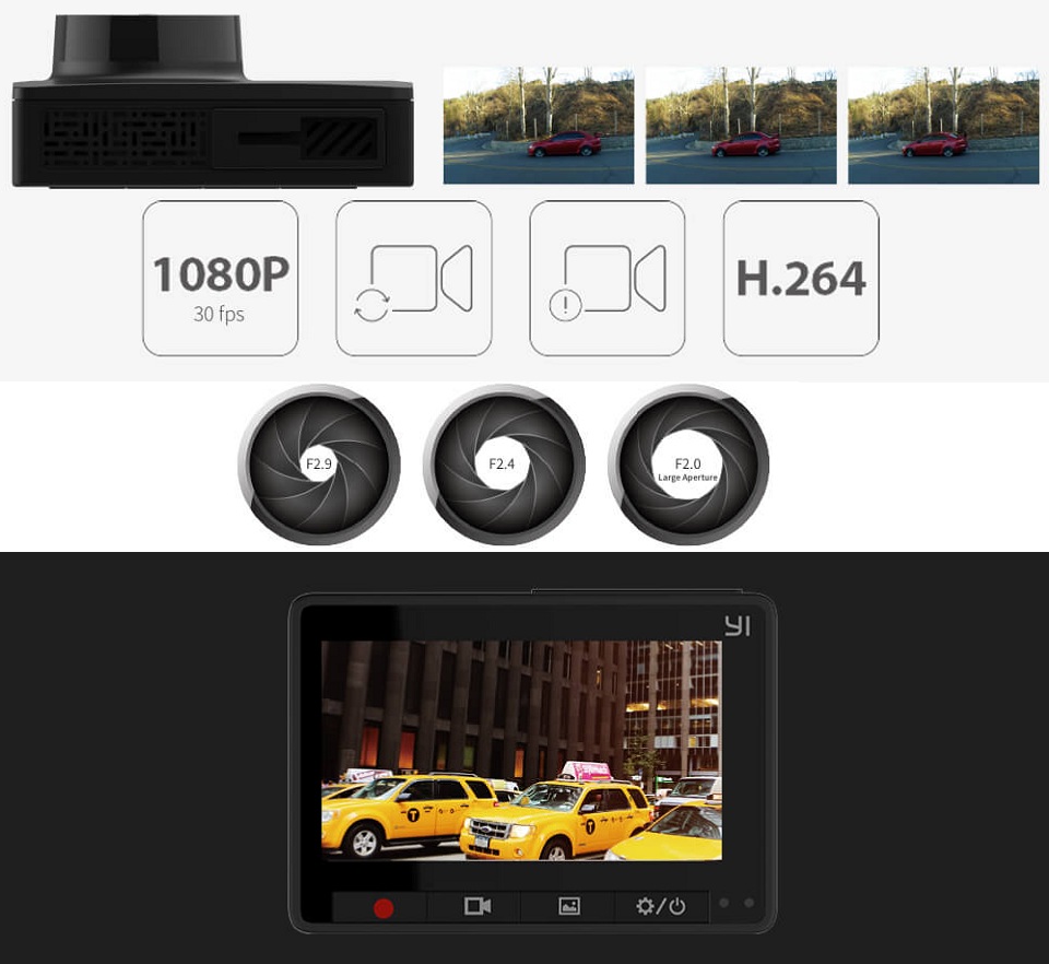 Видеорегистратор YI Compact Dash Camera Black YCS1.A17 фокусировка