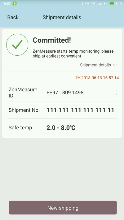ZenMeasure Wireless Temperature Tag синхронізовано зі смартфоном