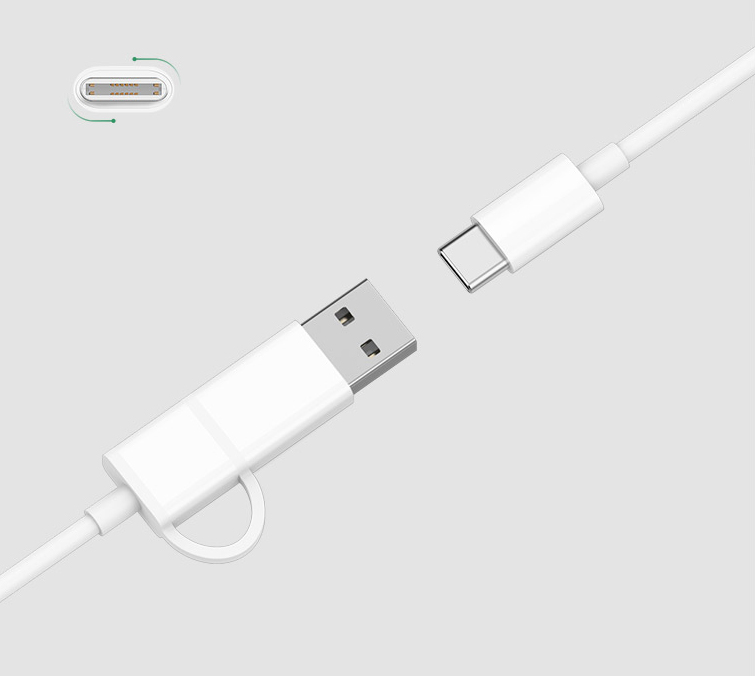Кабель ZMi AL311 USB-C/USB-A 100cm White крупным планом
